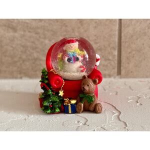 3in Mini Christmas Snow Globe for the Holidays Charm – Snowman & Teddy Bear